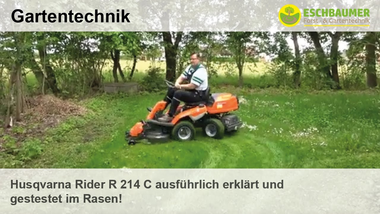 Husqvarna Rider R 214 C ausführlich erklärt und gestestet im Rasen!