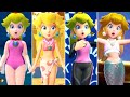 Evolution of peach swimming outfits in mario games 20072024