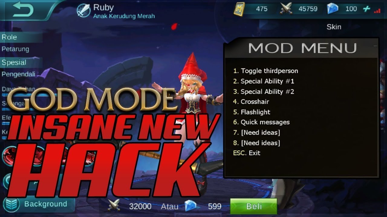 MOBILE LEGENDS HACK GOD MODE + 1 HIT KILL +SUPERSPEED - LUA