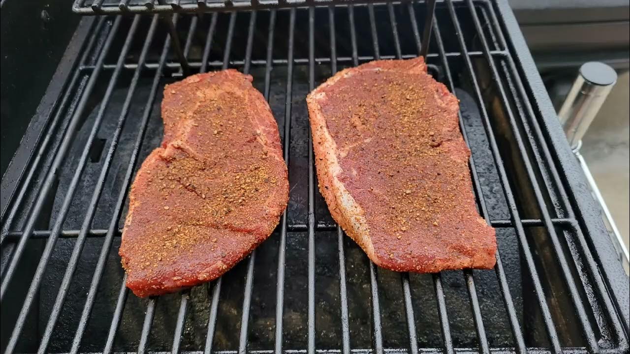 Ribeye steaks on Pitboss PB150 tabletop pellet grill powered by