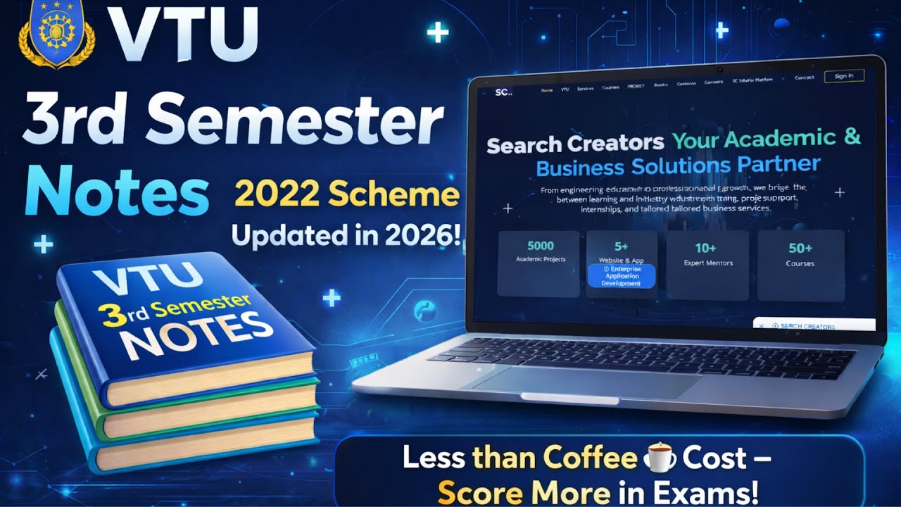 VTU 3rd Semester Notes 2022 Scheme | Updated 2026 | Less Than Coffee Cost ☕ | Search Creators