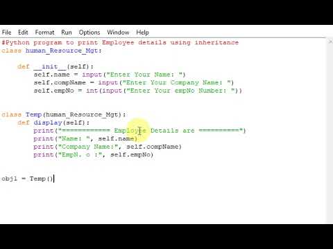 Python program to print Employee details using inheritance