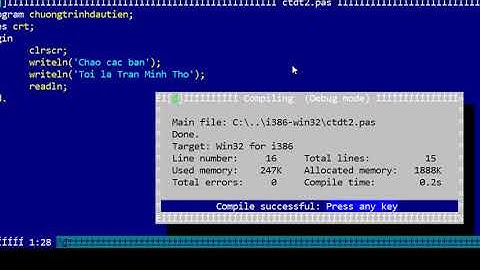HƯỚNG DẪN BÀI THỰC HÀNH 1 LÀM QUEN VỚI FREE PASCAL 2