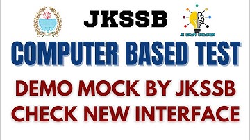 DEMO MOCK ON JKSSB WEBSITE II CHECK NEW CBT INTERFACE II