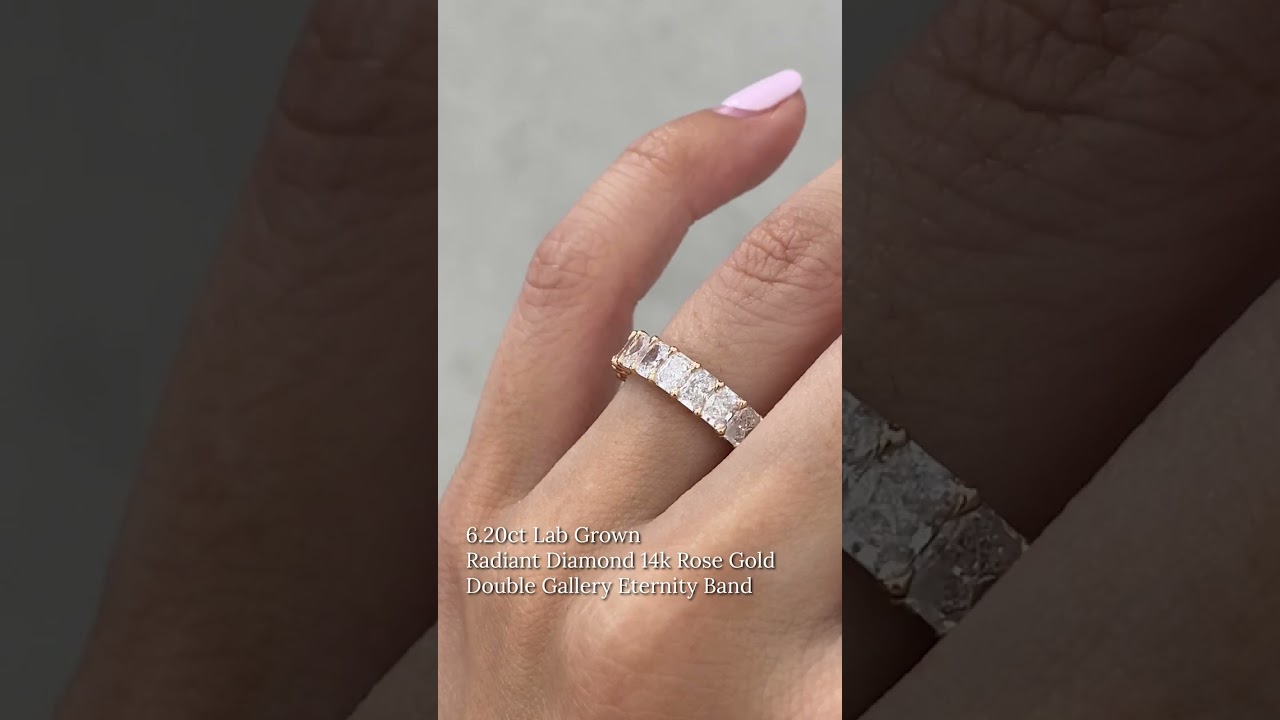 6.20ct Radiant double gallery eternity band