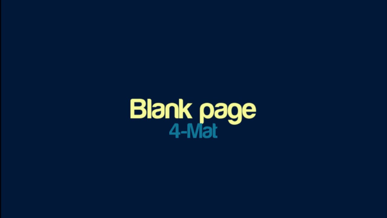 4-Mat - Blank page