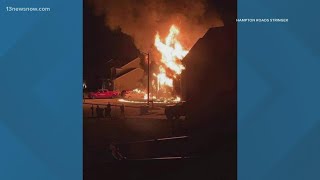 Chesapeake firefighters battle large blaze