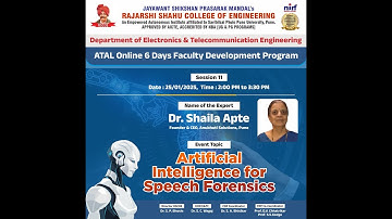 ATAL 6 DAYS FDP - Session 11 "Artificial Intelligence for Speech Forensics"