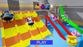 Water Slides Barry Prison Run Obby New Update Roblox - All Bosses All Morphs Lamborghini Car #roblox