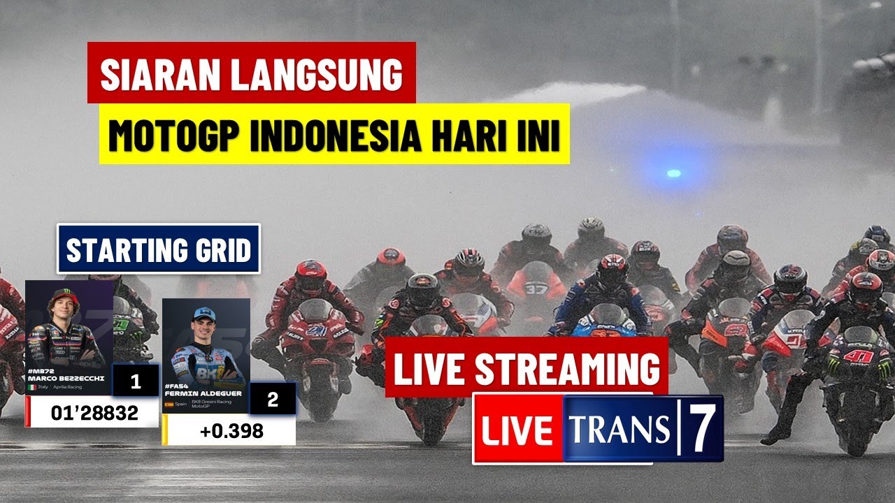 Siaran Langsung Motogp Indonesia 2025: Tayang Jam 2 Siang LIVE TRANS7 ...