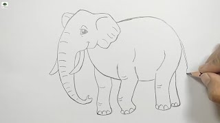 Simple cute and easy Elephant drawing for Kids | easy drawing of elephant