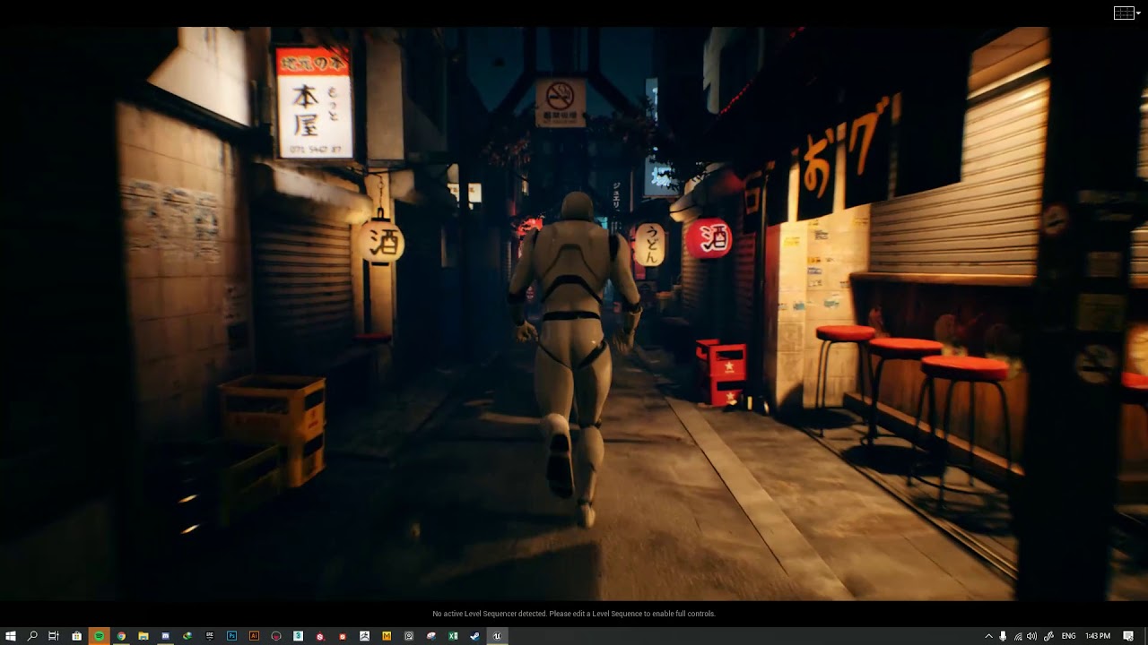 Japanese Alleyway Environment UE4 (WIP) - YouTube