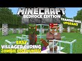 Minecraft Bedrock: EASY Villager Curing & Zombie Discounts! Villager Trading Hall Upgrade!