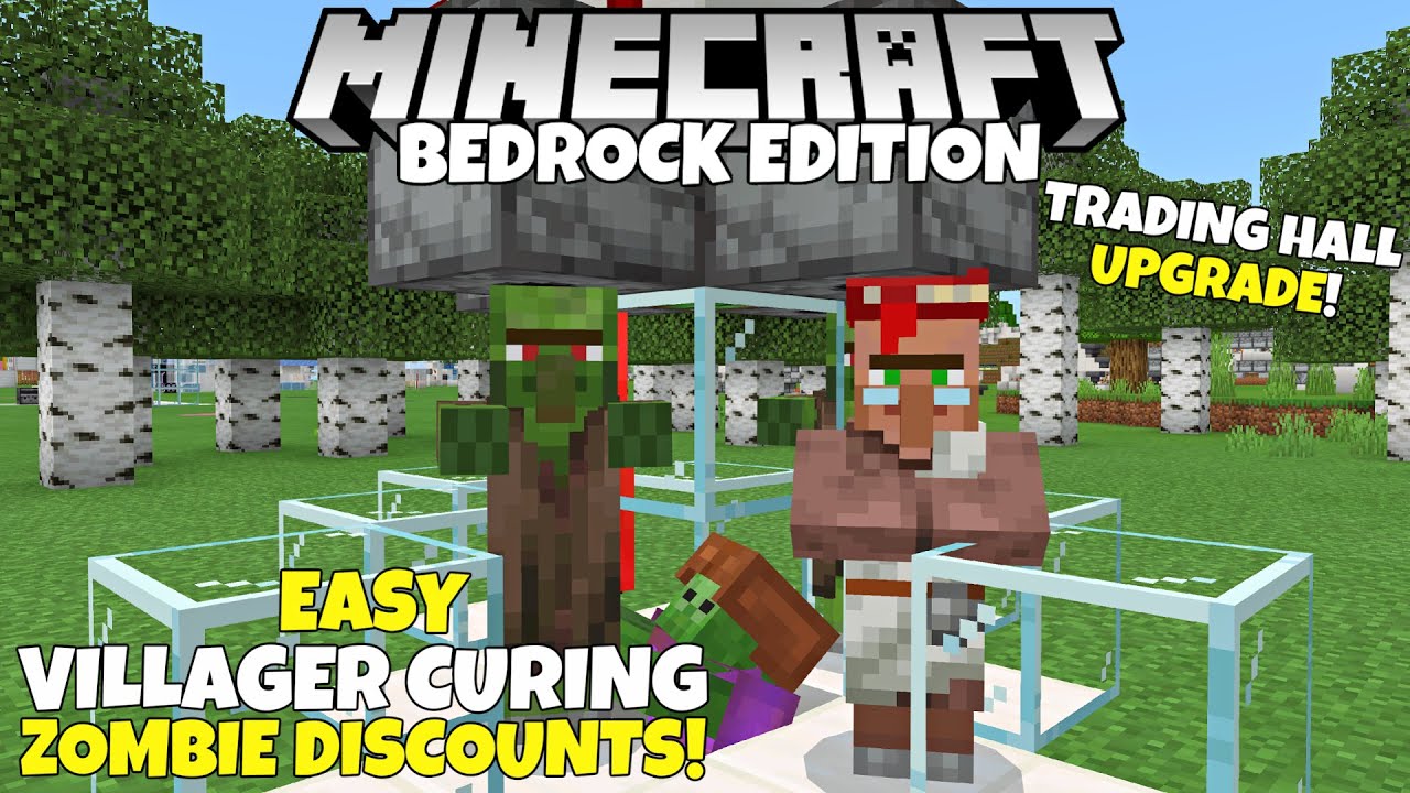 Minecraft Bedrock (Broken) EASY Villager Curing & Zombie Discounts