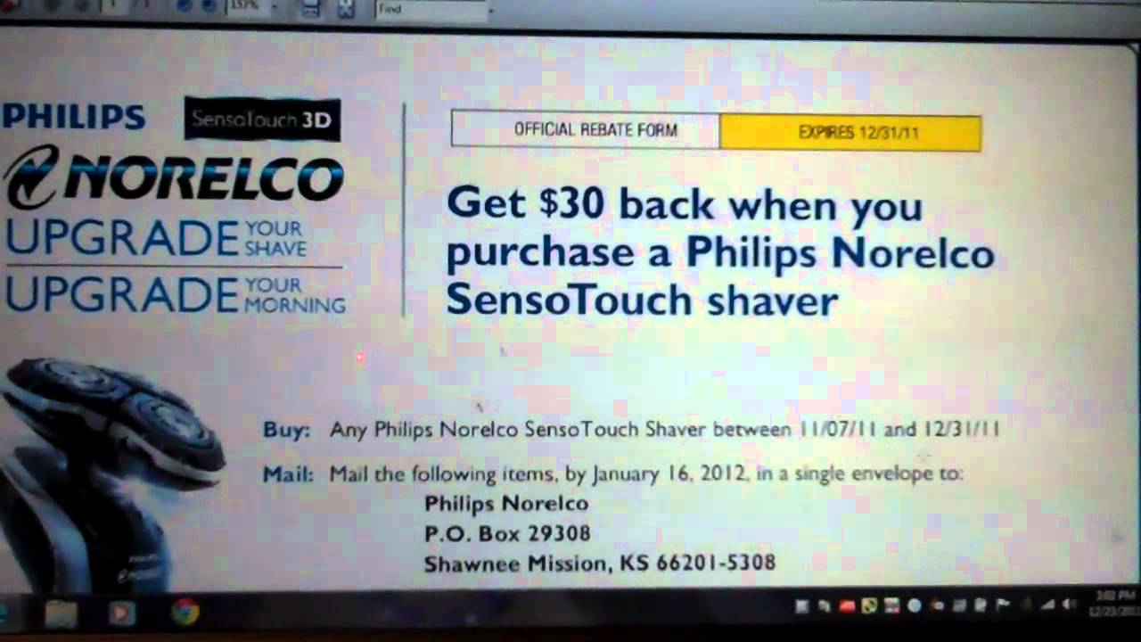 philips-norelco-sensotouch-30-mail-in-rebate-youtube