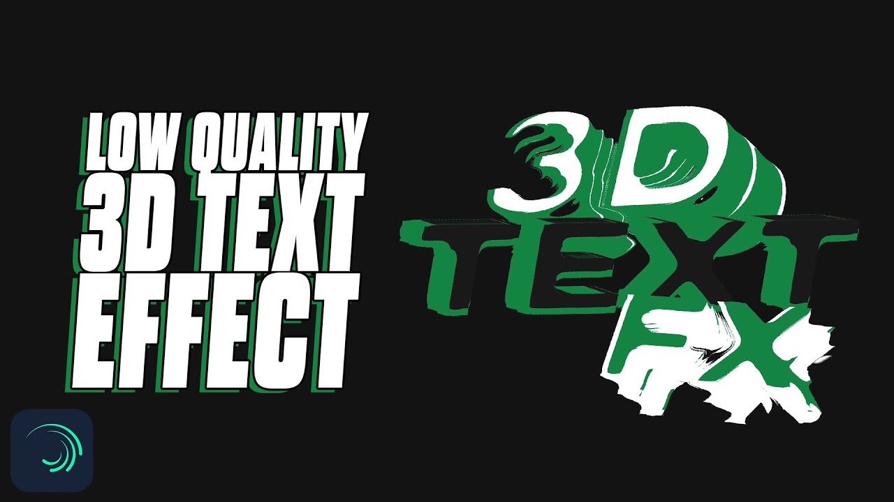 Low Quality 3D Text Effect Tutorial - Alight Motion - YouTube