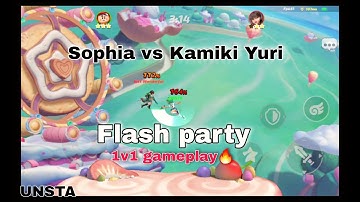 Flash party - Sophia vs Kamiki yuri | 1 v 1 gameplay | S-17 unlocked❤ | UNSTA #flashparty #gaming