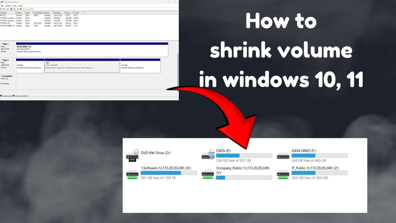 How to shrink volume in windows 10, 11 - YouTube