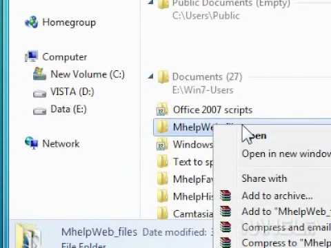 Keyboard Shortcut Create New Folder Vista