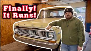 F100 Engine Swap Complete! First Start Up.