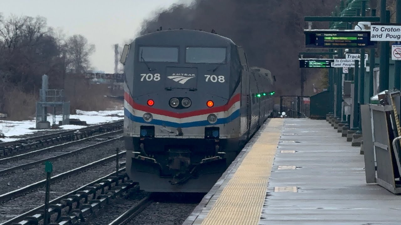 MTA Metro North Railroad Hudson Line and Amtrak Trains at Riverdale