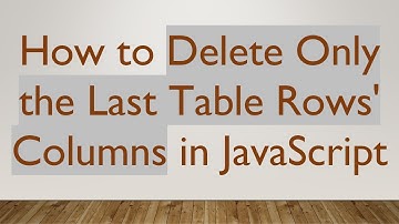 How to Delete Only the Last Table Rows