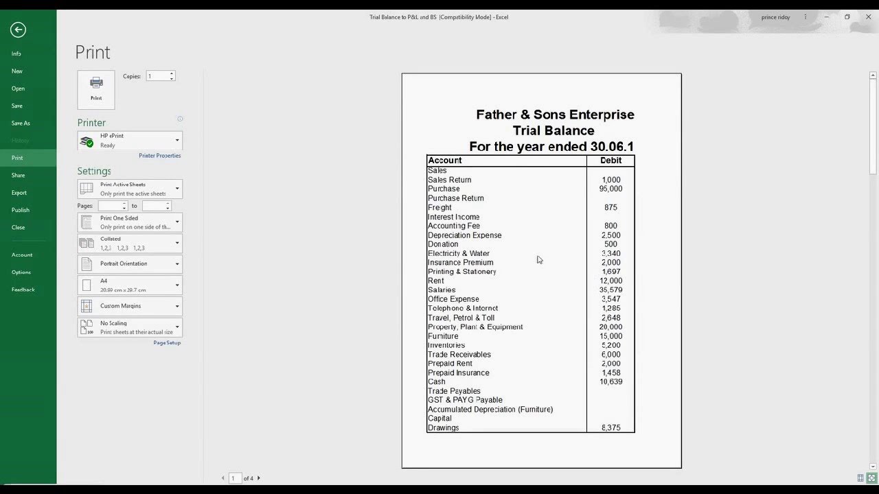 How To Print An Excel Spreadsheet In One Page Youtube