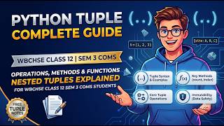 Python Tuple: Operations, Functions, Methods | Class 12 Semester 3 WBCHSE | COMS | Rahul sir