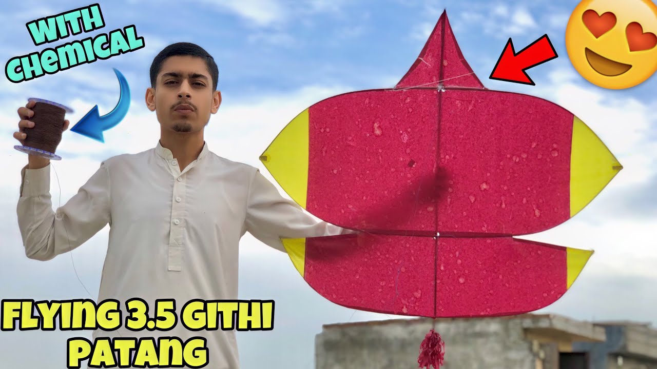 Flying 3.5 githi patang with chemical 😍 || Basant Vlogs || Baba Comunity