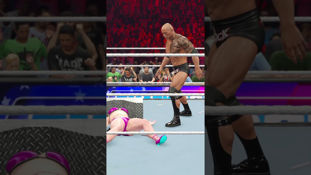 Бой Лив Морган против Скалы в WWE 9 