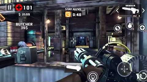 Dead trigger 2 minigun defend level 52 iOS gameplay.