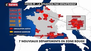 7 nouveaux départements en zone rouge