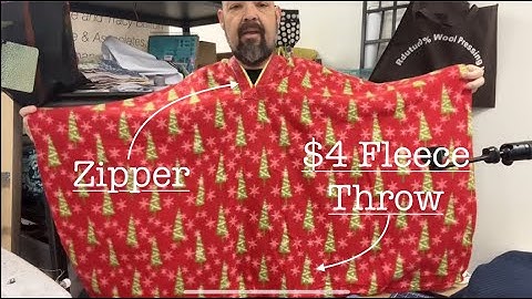 Feestelijke poncho gemaakt van een plaid van $4 en een rits!