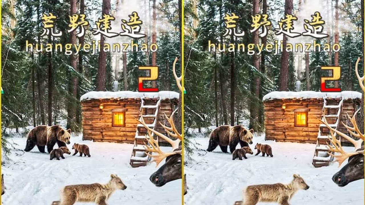 男人孤獨寒冷，卻選擇建造一座氣派木屋別墅！在荒野中，他用手指揮工人，創造出一個溫暖如家的小天堂！ #野外建造 #荒野建造 #庇护所 #木屋建造 #野外生存