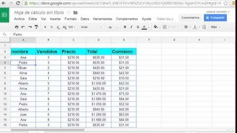 Tabla dinámica en hoja de calculo de Google drive