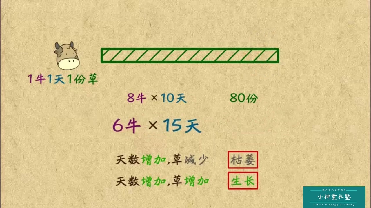 趣味五年級數學  牛吃草2  小神童私塾 #四年級數學 #數學 #對應 #四年级数学 #海外华人 #华人子女教育 #小学生数学 #四年级数学 #math #G4math #私塾 #私塾教育