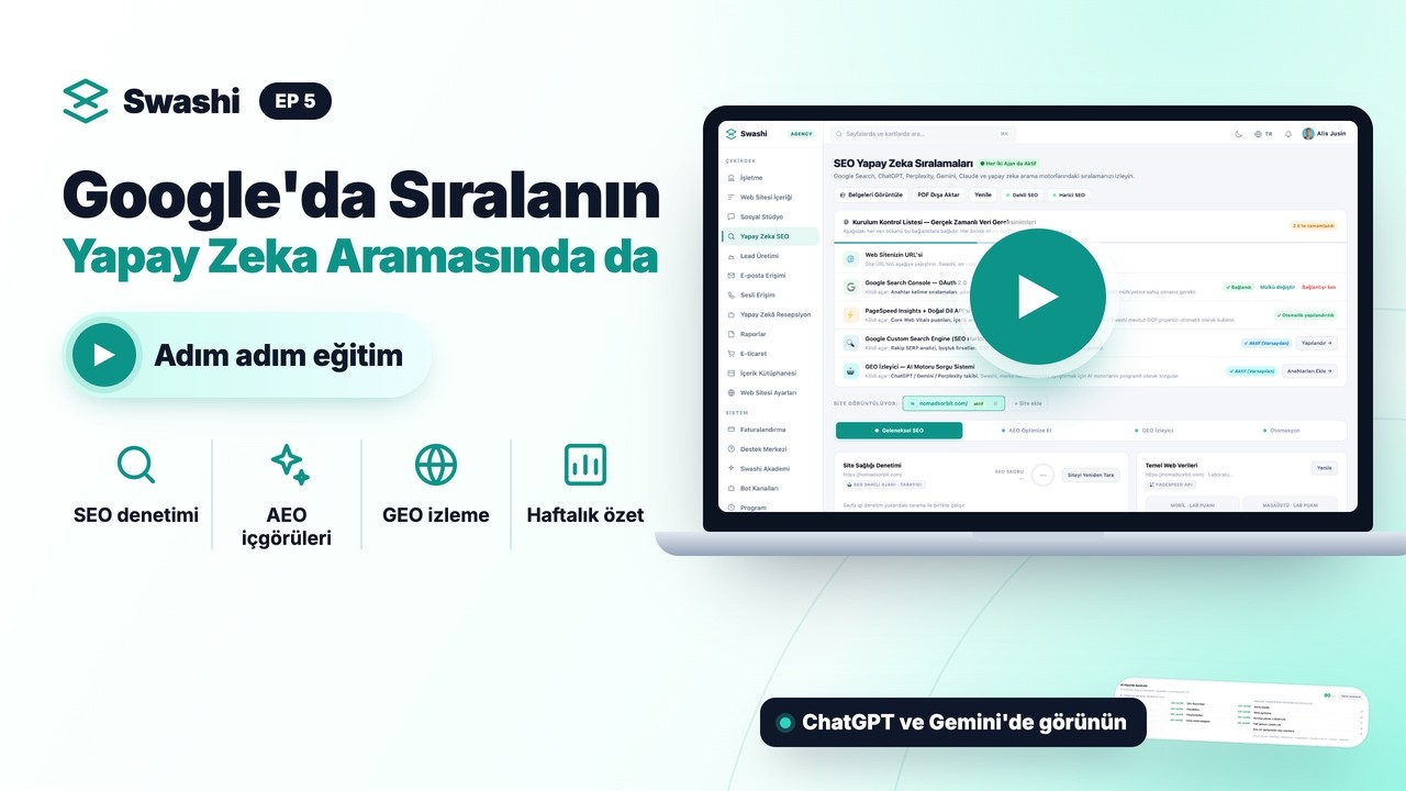Swashi ile SEO, AEO ve GEO Nasıl Takip Edilir?