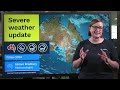 Severe Weather Update Mon 11 Nov 2024: Severe storms continue for parts of the east & interior