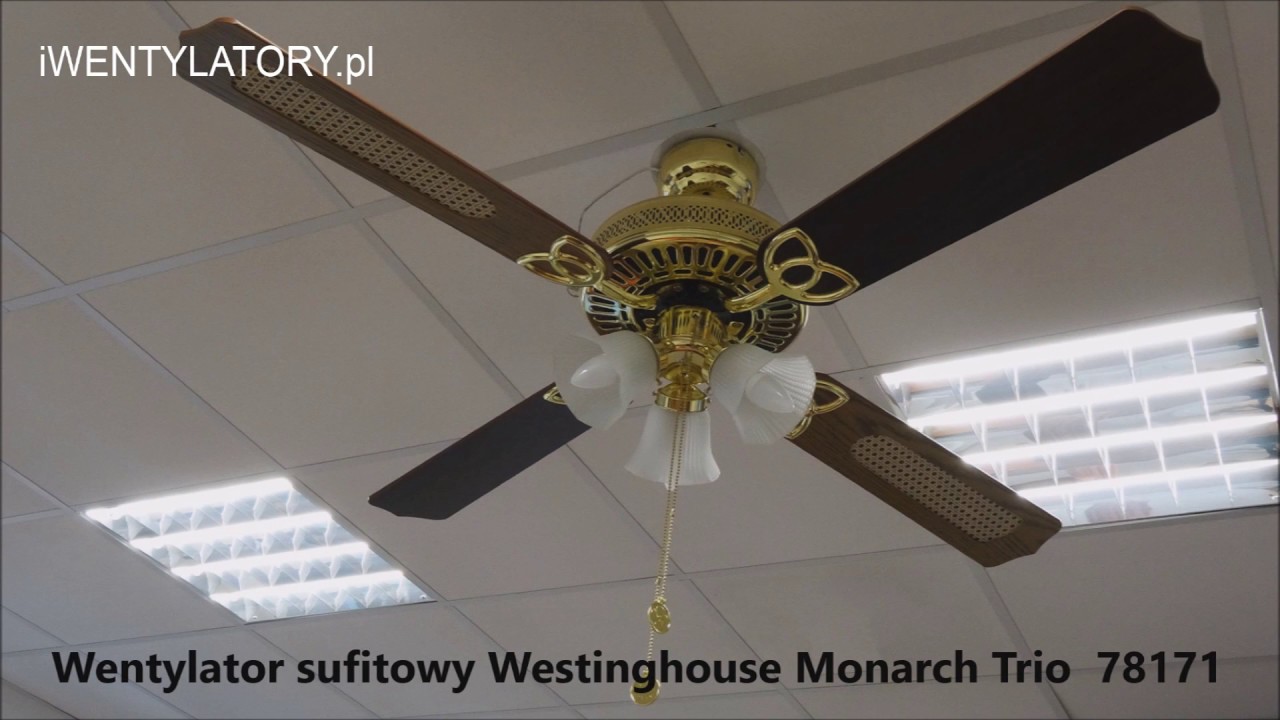 Wentylator Sufitowy Westinghouse Monarch Trio 78171 Youtube