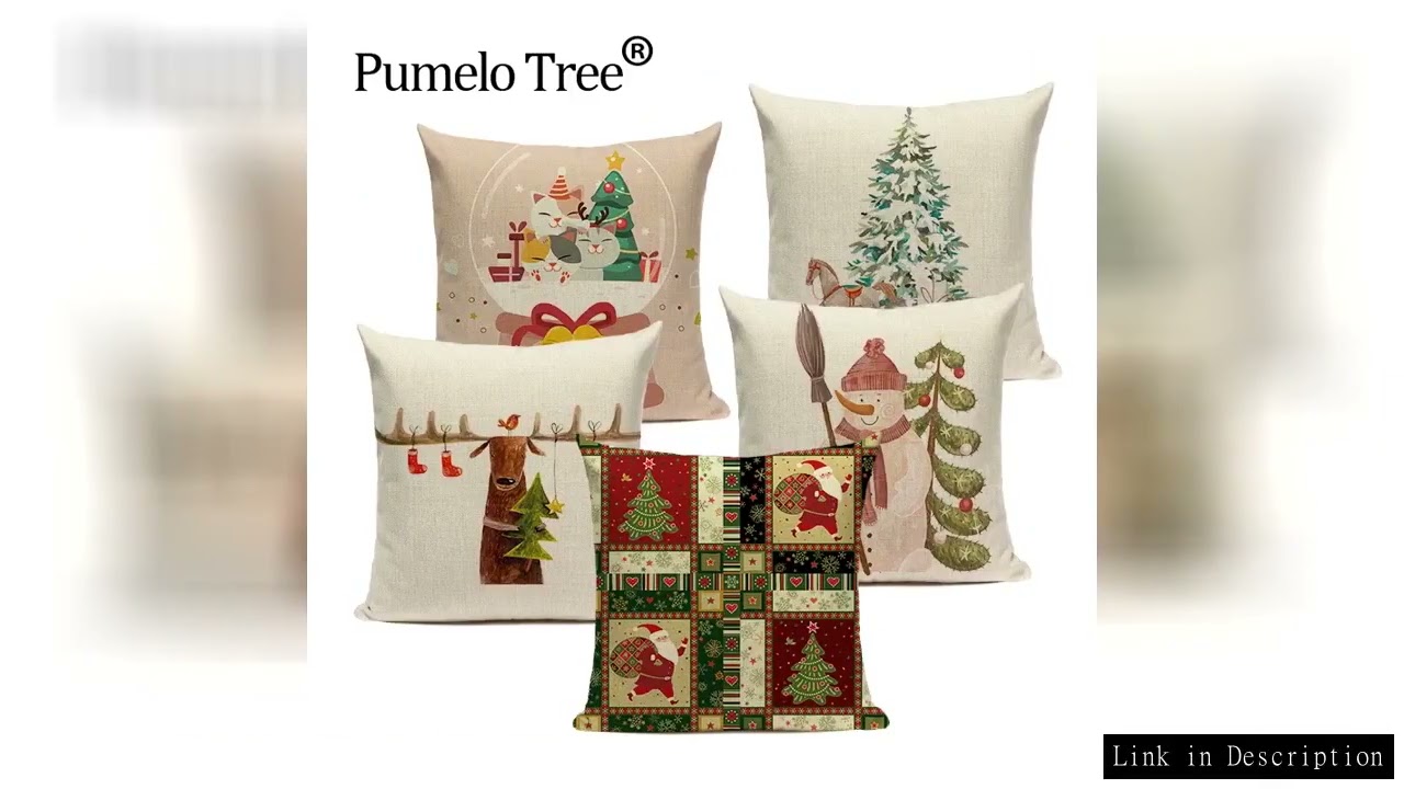 Merry Christmas Santa Claus Cushion Cover Decor Cute Deer Cartoon Snowman Pillowcase Tree Pillowcase
