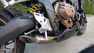 2019 Honda CB650R exhaust sound : Akrapovic Titanium Full System : Thailand : Clip 1