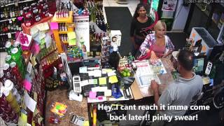 2 girls caught shoplifting from a liquor store, stealing thieves