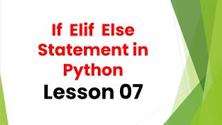 If Elif Else Statement in Python | Beginner Tutorial