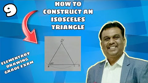How to construct an isosceles triangle | elementary drawing grade exam | suhaas Bhoir