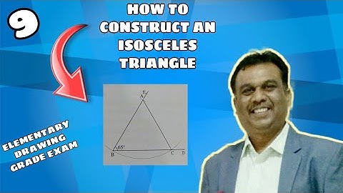How to construct an isosceles triangle | elementary drawing grade exam | suhaas Bhoir