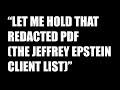 Let Me Hold That Redacted PDF (The Jeffrey Epstein Client List) | MC Lars