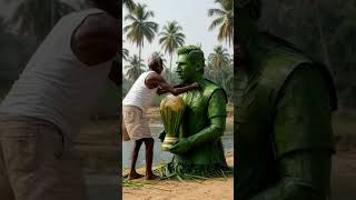 Handmade Lionel Messi Craft from Coconut Leaves by a Village Artist #messi