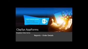 ClaySys AppForms Examples - Order Details(Reporting)