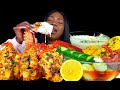 SEAFOOD BOIL | DEEP FRIED KING CRAB LEGS| LOBSTER ALFREDO CHEESE SAUCE MUKBANG | ITS WANNIE SAUCE