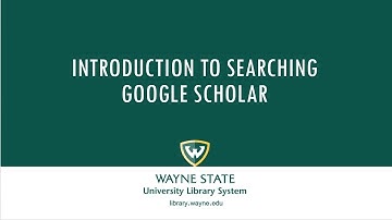 Introduction to Searching Google Scholar